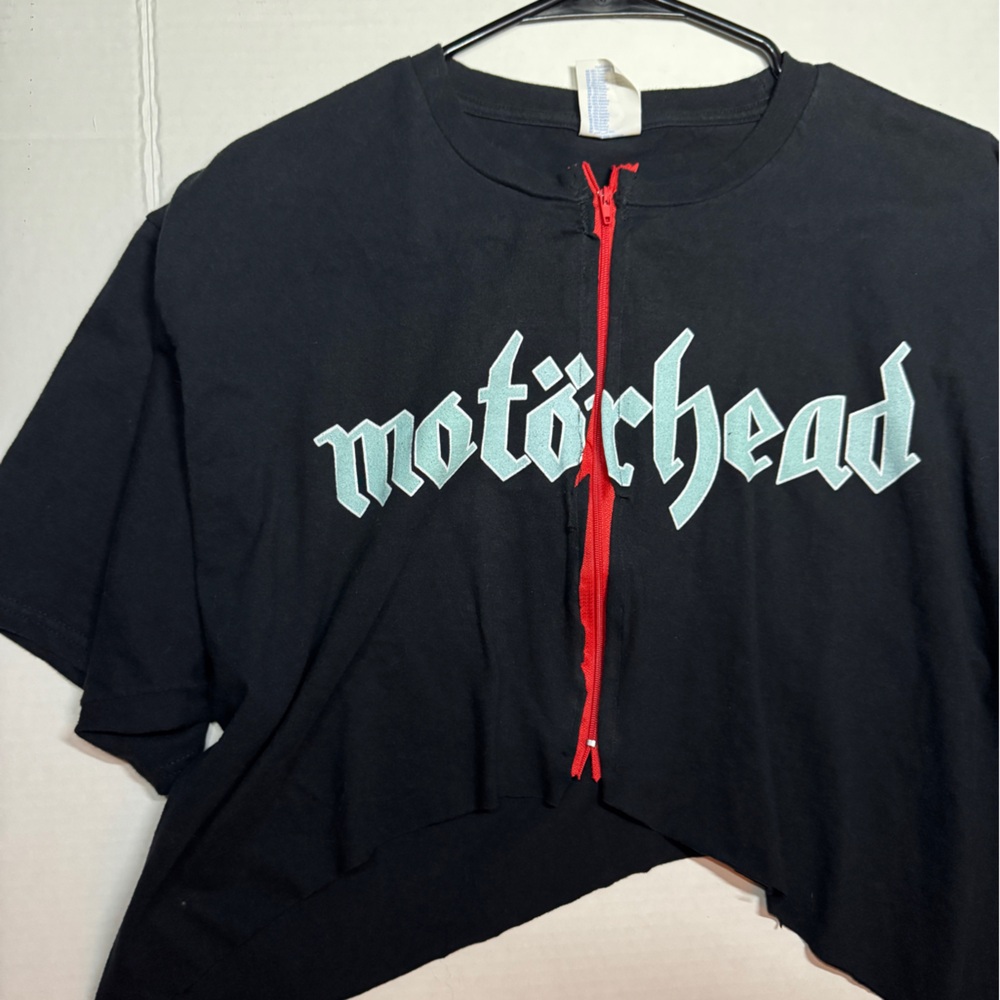 Black Motörhead cropped reworked Graphic T-Shirt